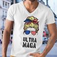 Ultra Mega Messy Bun 2022 Trump Republicans Conservatives Men V-Neck Tshirt