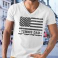 Vintage Tennis Dad America Us Flag Patriot Funny Gift Men V-Neck Tshirt