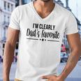 Womens Im Clearly Dads Favorite Son Daughter Funny Cute Men V-Neck Tshirt