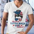 Yes Im An Ultra Maga Girl Proud Of It Usa Flag Messy Men V-Neck Tshirt