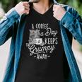 A Coffee A Day Keeps The Grumpy Away - Coffee Lover Caffeine Men V-Neck Tshirt