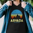Arvada Colorado Mountains Vintage Retro Men V-Neck Tshirt