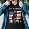 Best Rottweiler Dad Ever American Flag 4Th Of July Rottie Men V-Neck Tshirt