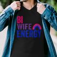 Bi Wife Energy Bisexual Pride Bisexual Rainbow Flag Bi Pride V2 Men V-Neck Tshirt