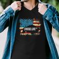 Choose Love Bills Vintage American Flag Men V-Neck Tshirt