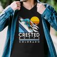 Crested Butte Colorado Retro Snowboard Men V-Neck Tshirt