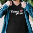 Echale Ganas Rose Vintage Retro Mexican Quote Men V-Neck Tshirt