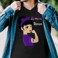 Epilepsy Warrior Strong Women Purple Ribbon Epilepsy Epilepsy Awareness V2 Men V-Neck Tshirt