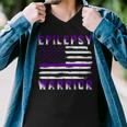 Epilepsy Warrior Usa Flag United States Flag Epilepsy Epilepsy Awareness Men V-Neck Tshirt