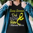 Ewings Sarcoma Dad Most People Never Meet Their Hero I Raised Mine Yellow Ribbon Ewings Sarcoma Ewings Sarcoma Awareness Men V-Neck Tshirt