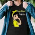 Ewings Sarcoma Warrior Strong Women Yellow Women Ewings Sarcoma Ewings Sarcoma Awareness Men V-Neck Tshirt