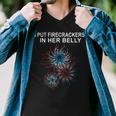 Expecting Dad 4Th Of July Twin Pregnancy Reveal Announcement Men V-Neck Tshirt