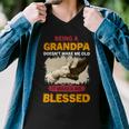 Father Grandpa Being A Grandpa Doesnt Make Me Old It Makes Me Blessed 61 Family Dad Men V-Neck Tshirt