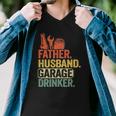Father Husband Garage Drinker Vintage Mechanic Dad Handyman Men V-Neck Tshirt