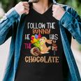 Follow The Bunny He Has Chocolate Men V-Neck Tshirt