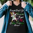 Friends Dont Let Friends Fight Celiac Disease Alone Unicorn Green Ribbon Celiac Disease Celiac Disease Awareness Men V-Neck Tshirt