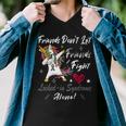 Friends Dont Let Friends Fight Lockedin Syndrome Alone Unicorn Silver Ribbon Lockedin Syndrome Lockedin Syndrome Awareness Men V-Neck Tshirt