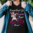 Friends Dont Let Friends Fight Pagets Disease Alone Unicorn Pink Ribbon Pagets Disease Pagets Disease Awareness Men V-Neck Tshirt