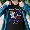 Friends Dont Let Friends Fight Paralysis Alone Unicorn Blue Ribbon Paralysis Paralysis Awareness Men V-Neck Tshirt