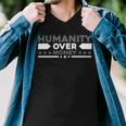 Funny Humanity Over Money Men V-Neck Tshirt