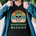 Gastroparesis Warrior Skull Women Vintage Green Ribbon Gastroparesis Gastroparesis Awareness Men V-Neck Tshirt