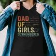 Girl Dad Outnumbered Men Fathers Day Father Of Girls Vintage Men V-Neck Tshirt