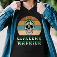 Glaucoma Warrior Skull Women Vintage Green Ribbon Glaucoma Glaucoma Awareness V2 Men V-Neck Tshirt