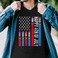 Happy 4Th Of July American Flag Fireworks Patriotic Outfits Men V-Neck Tshirt