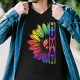 Human Sunflower Lgbt Tie Dye Flag Gay Pride Proud Lgbtq Men V-Neck Tshirt