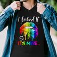 I Licked It So Its Mine Funny Lesbian Gay Pride Lgbt Flag Men V-Neck Tshirt