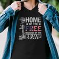 Mens Home Of The Free Because Of The Brave Proud Veteran Soldier Men V-Neck Tshirt