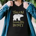 Mens Papa Bear Fathers Day Gift This Old Bear Loves His Honey Men V-Neck Tshirt