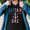 Mens Patriotic Captain Dad American Flag Boat Owner 4Th Of July Men V-Neck Tshirt