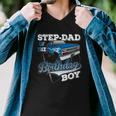 Mens Step-Dad Of The Birthday Boy Monster Truck Birthday Men V-Neck Tshirt