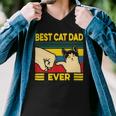 Mens Vintage Best Cat Dad Ever Bump Fit 240 Shirt Men V-Neck Tshirt