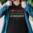 Most Likely To Break An Ornament Santa Hat Xmas Lights Men V-Neck Tshirt