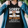 My Corgi Ate My Homework Welsh Corgi Dog Owner Puppy V2 Men V-Neck Tshirt
