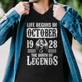 October 1928 Birthday Life Begins In October 1928 Men V-Neck Tshirt