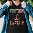 Patriotic Pontoon Captain Vintage Us Flag July 4Th Boating Men V-Neck Tshirt