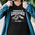 Promoted To Godfather 2022 For First Time Fathers New Dad Men V-Neck Tshirt