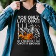 Racing You Only Live Once Men V-Neck Tshirt