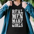 Real Men Daughter Funny Fathers Day Gift Dad Men V-Neck Tshirt