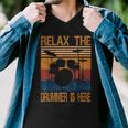 Relax The Drummer Here Men V-Neck Tshirt