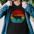 Retro Vintage Elk Men V-Neck Tshirt