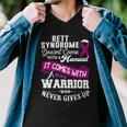 Rett Syndrome Doesnt Come With A Manual It Comes With A Warrior Who Never Gives Up Purple Ribbon Rett Syndrome Rett Syndrome Awareness Men V-Neck Tshirt