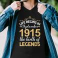 September 1915 Birthday Life Begins In September 1915 V2 Men V-Neck Tshirt