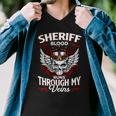 Sheriff Blood Runs Through My Veins Name Men V-Neck Tshirt