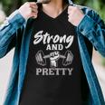 Strong And Pretty Gym Fitness Sport Bodybuilding Men V-Neck Tshirt