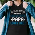 This Is What The Worlds Gratest Papa Papa T-Shirt Fathers Day Gift Men V-Neck Tshirt
