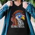 Ultra Maga Trump Sunglasses Eagle Head Usa Flag Bandana Men V-Neck Tshirt